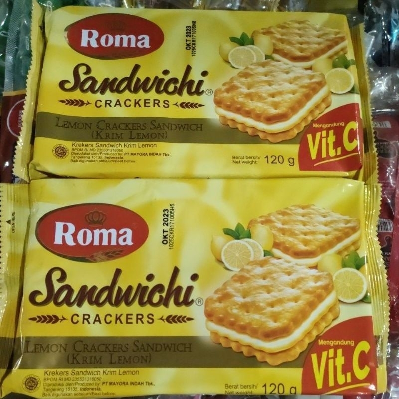 

biskuit roma sandwichi crackers lemon crackers sandwich krim lemon