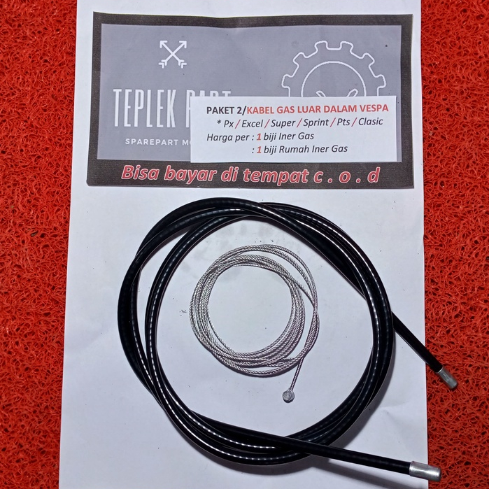 PAKET 2/Kabel Gas Luar Dalam Vespa Sprint/Kabel Gas/Vespa Sprint Super Pts Px Excel Kongo