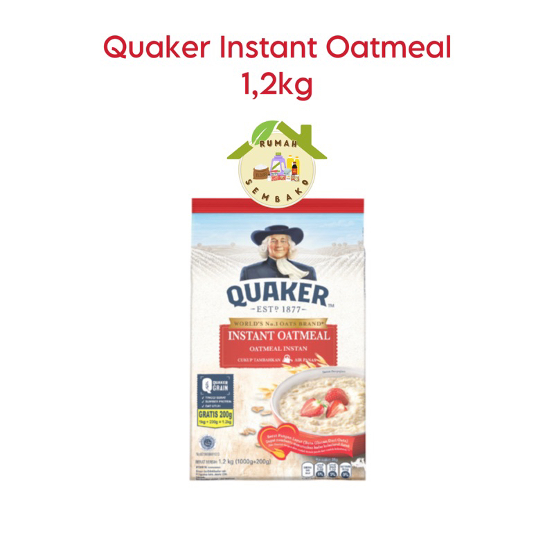 Jual Quaker Oat, Quaker Instant Oatmeal 1,2kg 1200 g Shopee Indonesia