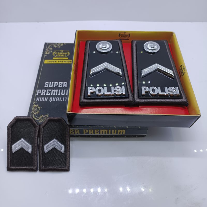 Paket Hemat Pangkat Pdh Polri Bripda Lis bordir Coklat+Pdl Polri Bripda