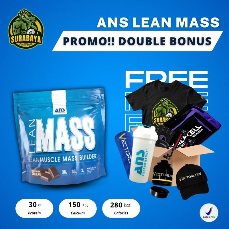 ANS Perfomance Lean Mass Gainer 5 Lbs BPOM Weight GainMass Nmass N-Mass N Mass Penambah Berat Badan BB