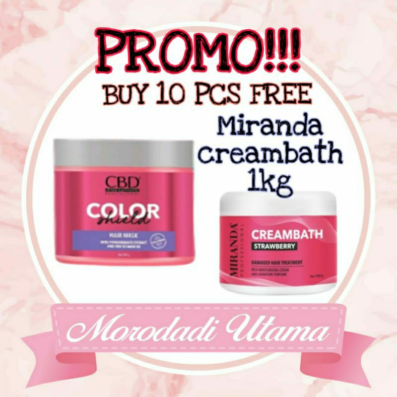 [PROMO CBD] 10 PCS HAIRMASK COLOR SHIELD FREE MIRANDA CREAMBATH 1KG