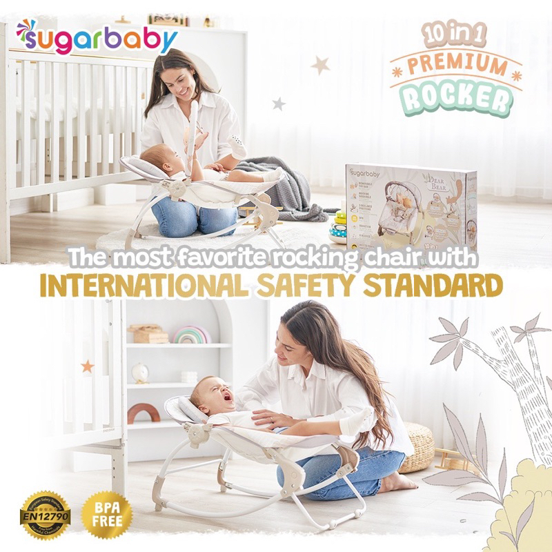 Sugar baby 10in premium rocker - bouncer bayi | ayunan bayi