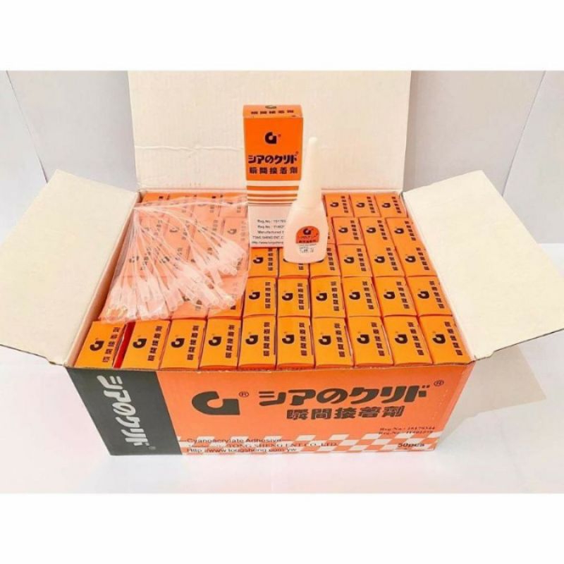 

lem G Lem Korea Cyanoacrylate Adhesive W 20 Original Kualitas Super 1 Box isi 50 pcs