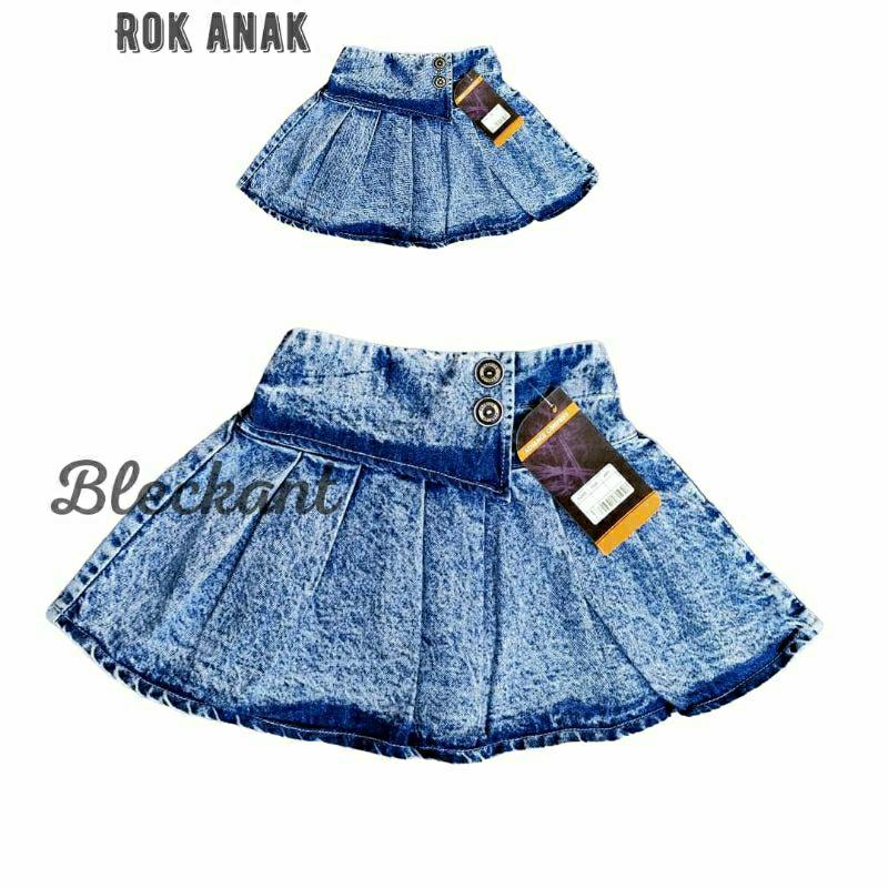 (COD) Rok jeans anak perempuan variasi kancing dan rempel