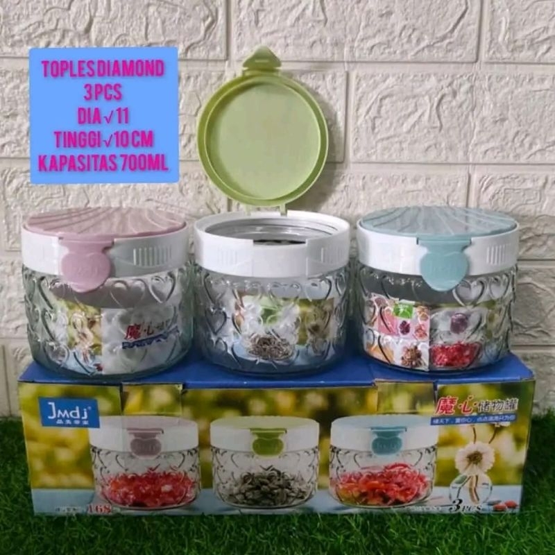 (PROMO) Toples Kaca Diamond 3pcs/Toples Lebaran Free bubble