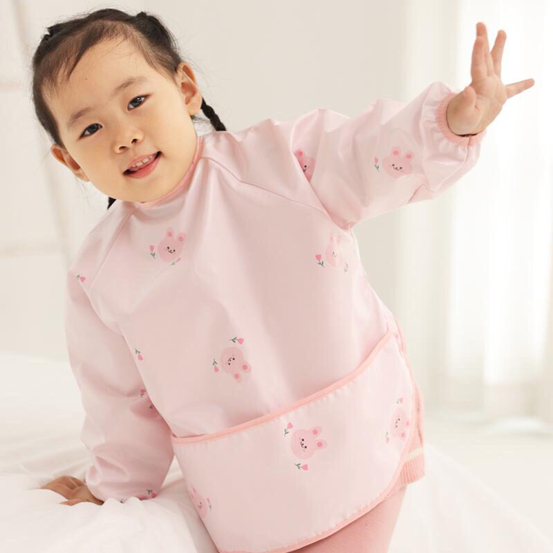 Korean Baby Bib baju/long sleeve bib/celemek baju baby