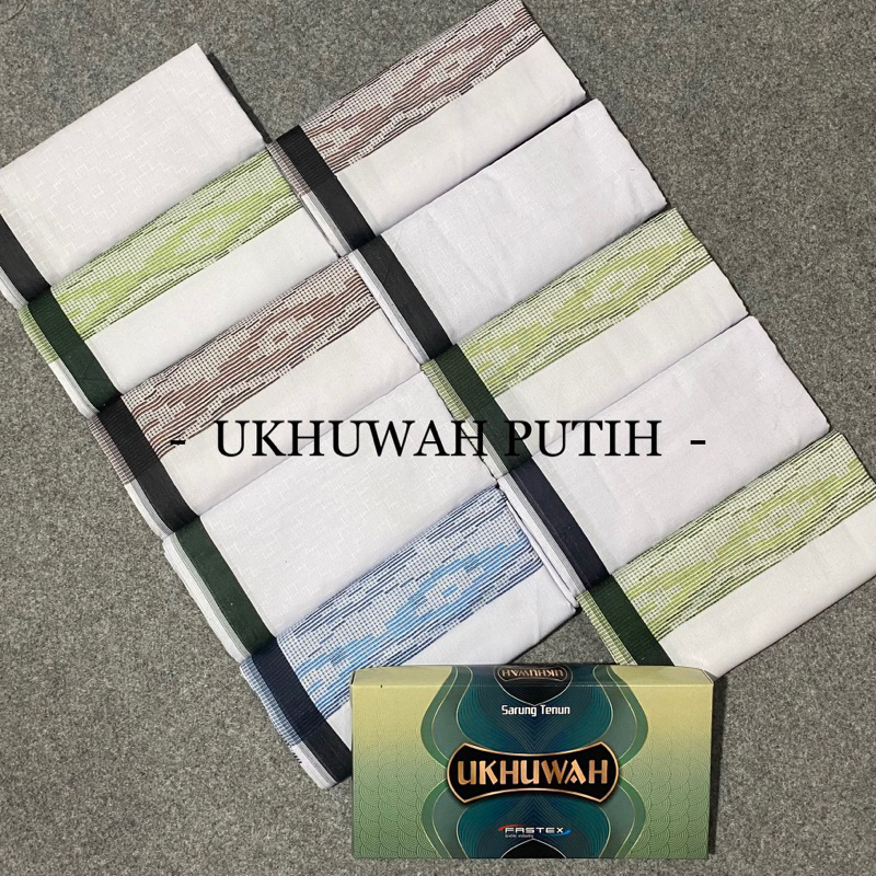 Sarung Tenun Ukhuwah Putih Polos Grosir dan Ecer