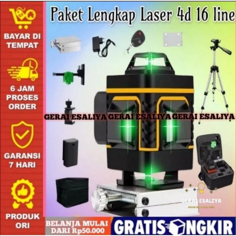 LASER LEVEL 16 LINE 4D SELF LEVELING FULL SET HILDA WITH REMOTE TRIPOD