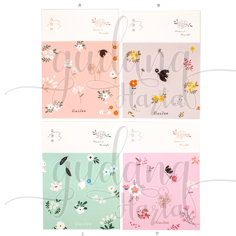 Notebook A5 Flowers In The Jungle Buku Tulis Motif Hewan Dan Bunga Notepad GH 308231