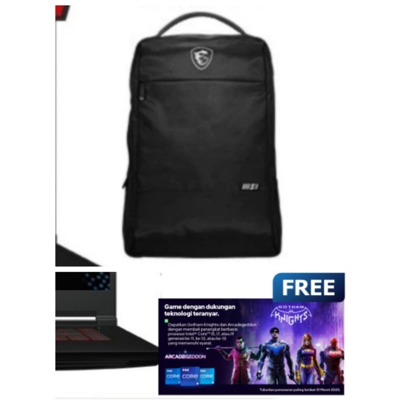 Tas Laptop Backpack MSI Gaming Essential Original