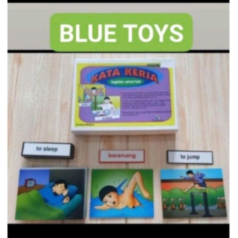 Kartu Kata Kerja Anak/IQ Development/Kartu Terapi Wicara Perilaku Autis