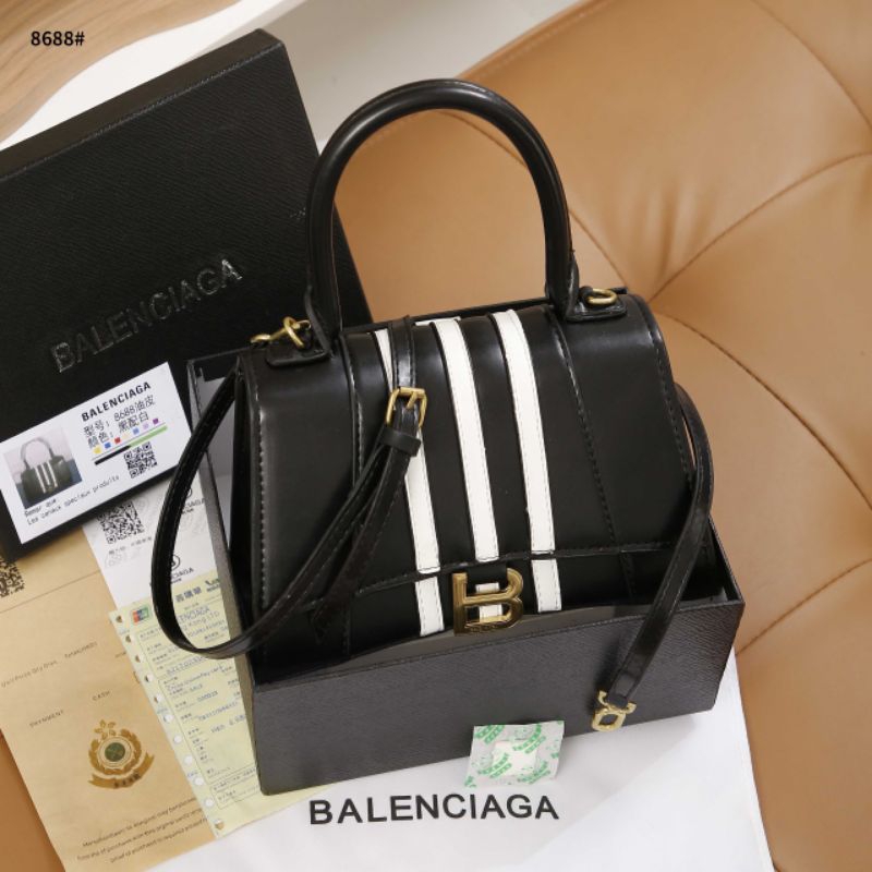 TAS BALENCIAGA HOURGLASS GHW 8688 PLATINUM LIKE ORI