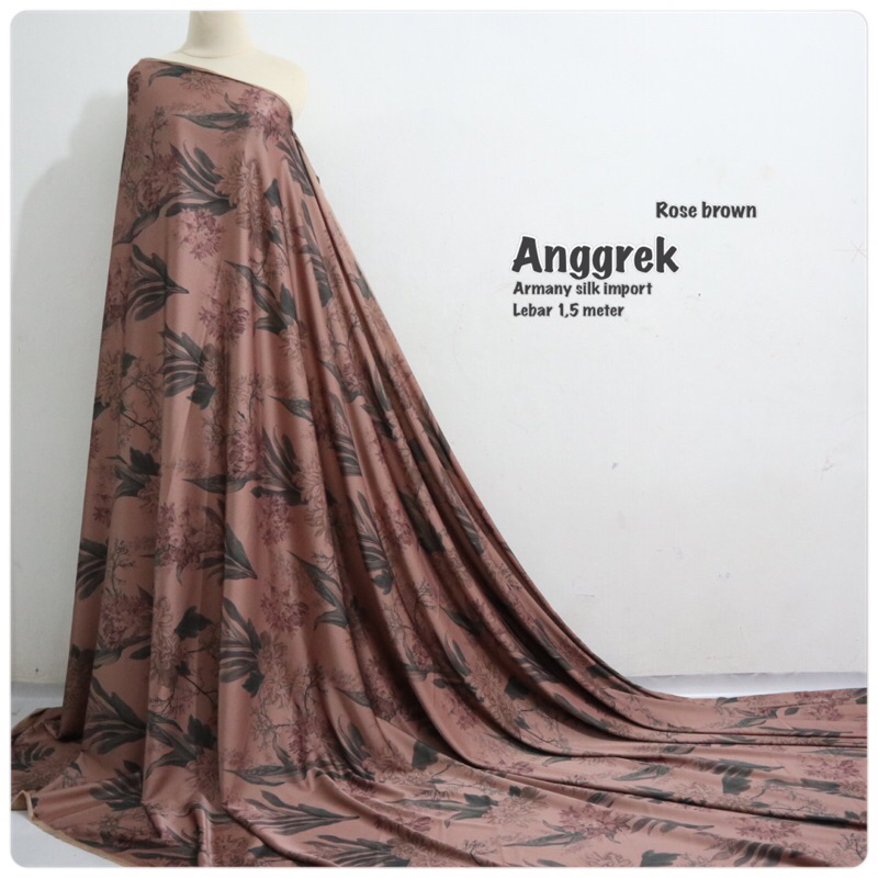 Kain arnami silk import | motif anggrek kain mewah