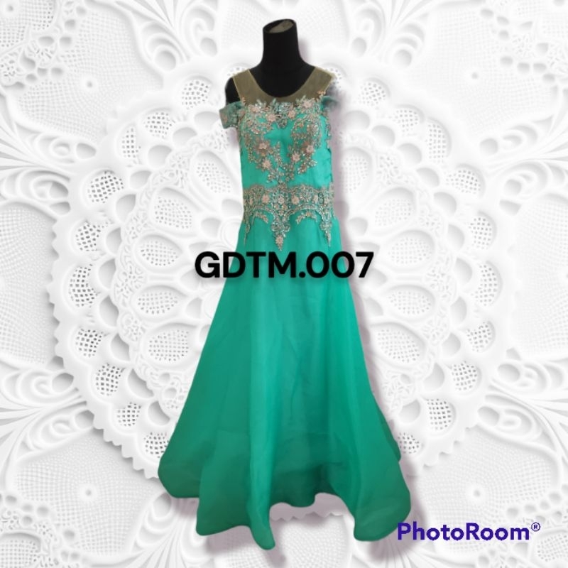 Gaun Pesta Second GDTM.007. Warna Hijau Tosca Muda.