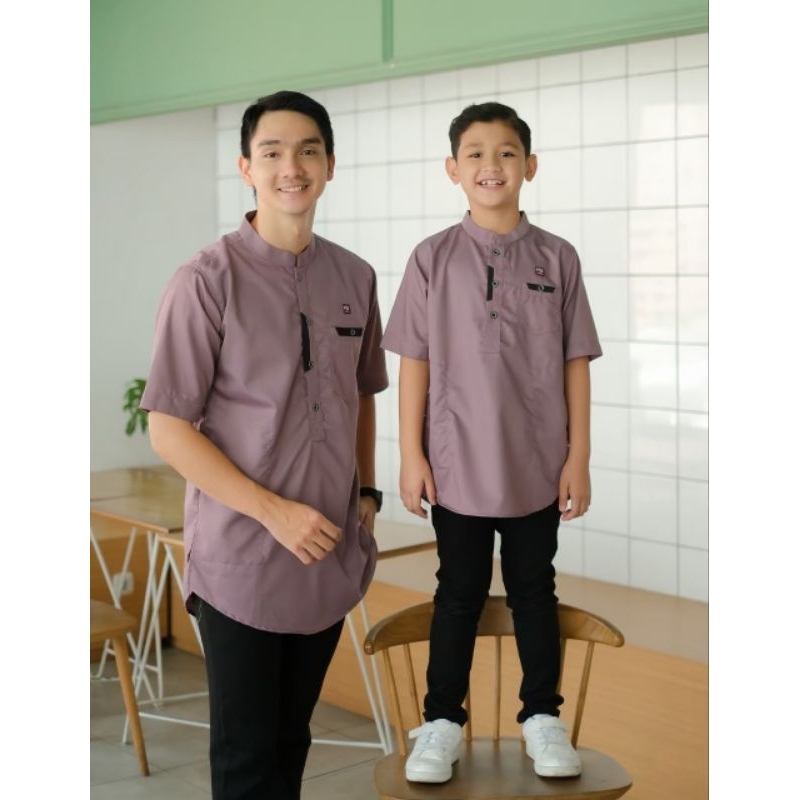 Baju Koko Kurta Couple Ayah Anak Lengan Pendek Original HABIB