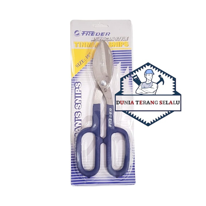 Gunting Seng FREDER 8 in 10 in 12 in Gagang Karet AMERICAN STYLE 8&quot; 10&quot; 12&quot; panjang 20 25 30 cm - Gunting Baja Ringan Gunting Besi Plat - American Style Tinman's Snip FDR