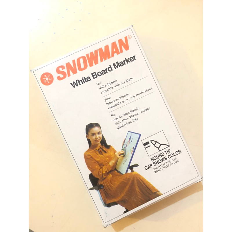 

1 KOTAK Spidol Papan Tulis SNOWMAN 1 Box White Board Marker Blue Biru