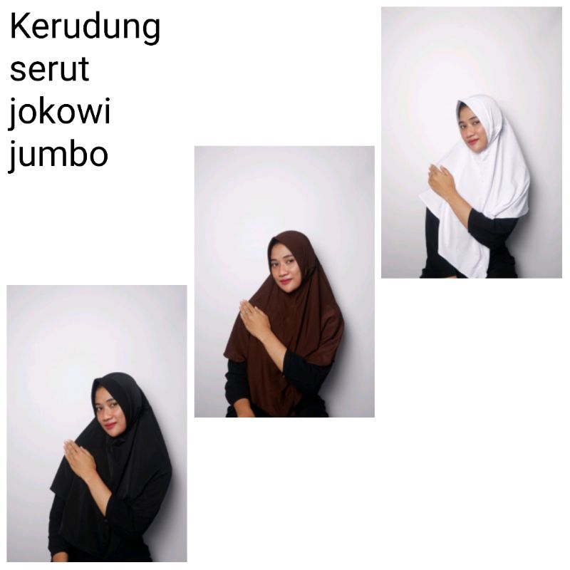 KERUDUNG SERUT JOKOWI JUMBO / KERUDUNG SERUT SEKOLAH JUMBO / KERUDUNG INSTAN JUMBO / KERUDUNG INSTAN SEKOLAH