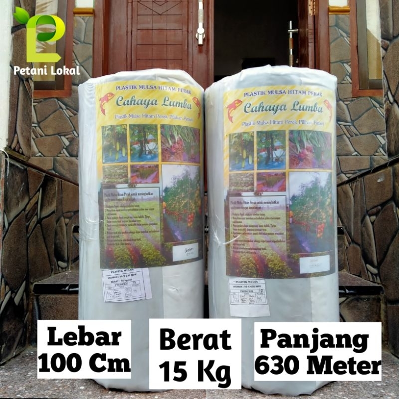 Plastik Mulsa Hitam Perak 15 Kg Ukuran Lebar 100 Cm Panjang 630 Meter  Cap Cahaya Lumba