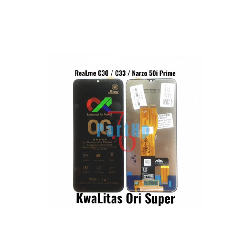 Lcd Touchscreen Fullset Kwalitas Ori Super Realme C30 - C33 - Narzo 50i Prime  - Hitam