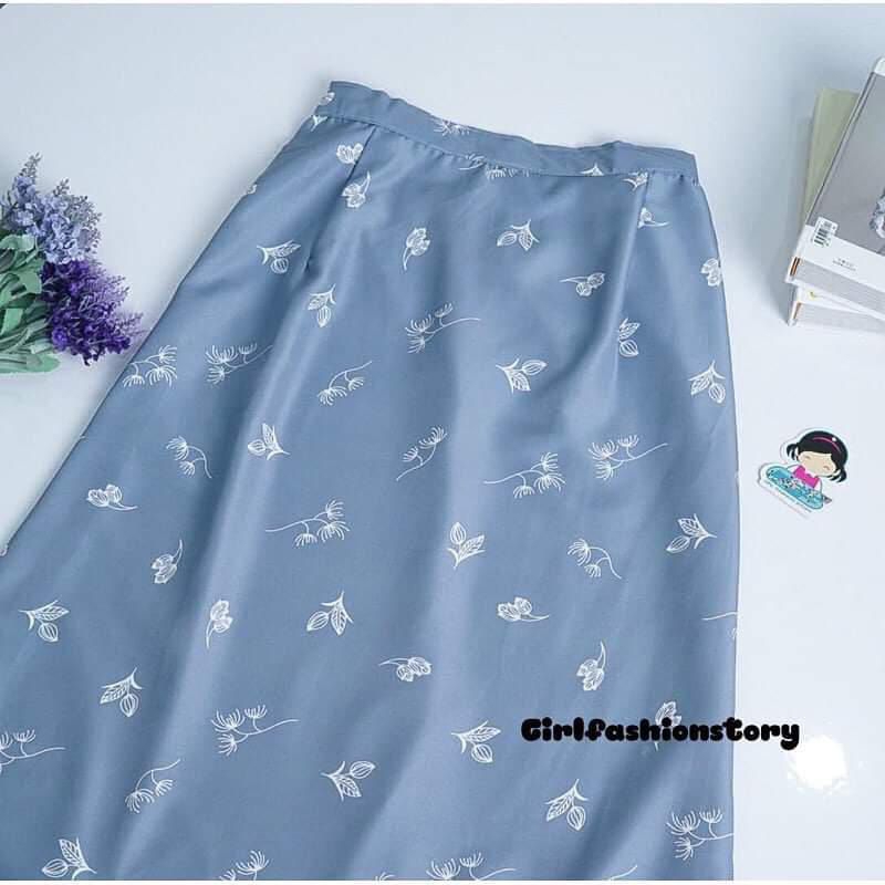 ROK FLORAL PREMIUM SKIRT - GAMAR KOREAN STYLE SKIRT VIRAL