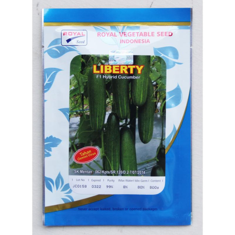 Bibit Benih Timun Mentimun LIBERTY / LEGENDA. Isi -+800 biji