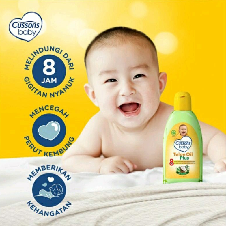 Cussons Baby TELON OIL PLUS 60ml +12ml 8 hours Protection | Minyak Telon Cussons | Minyak Telon Bayi