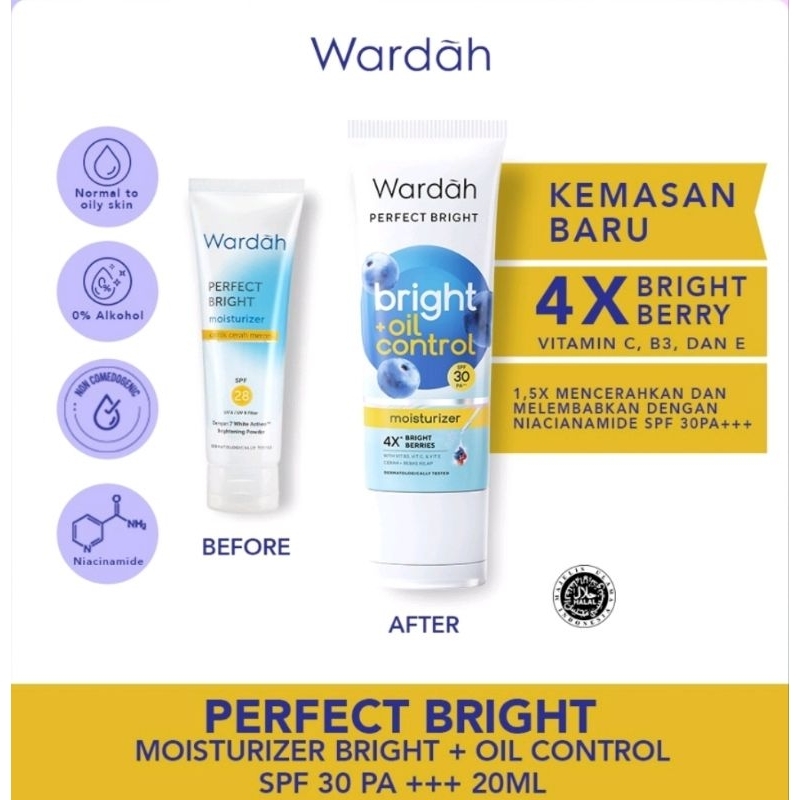 WARDAH PERFECT BRIGHT MOISTURIZER SPF 30 20ML