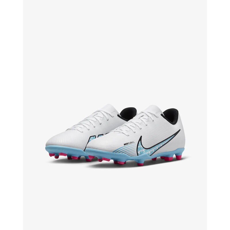 Sepatu Bola Anak [TERBARU] Nike Football JR Mercurial Vapor 15 Club FG/MG White Blue Balstic - Origi