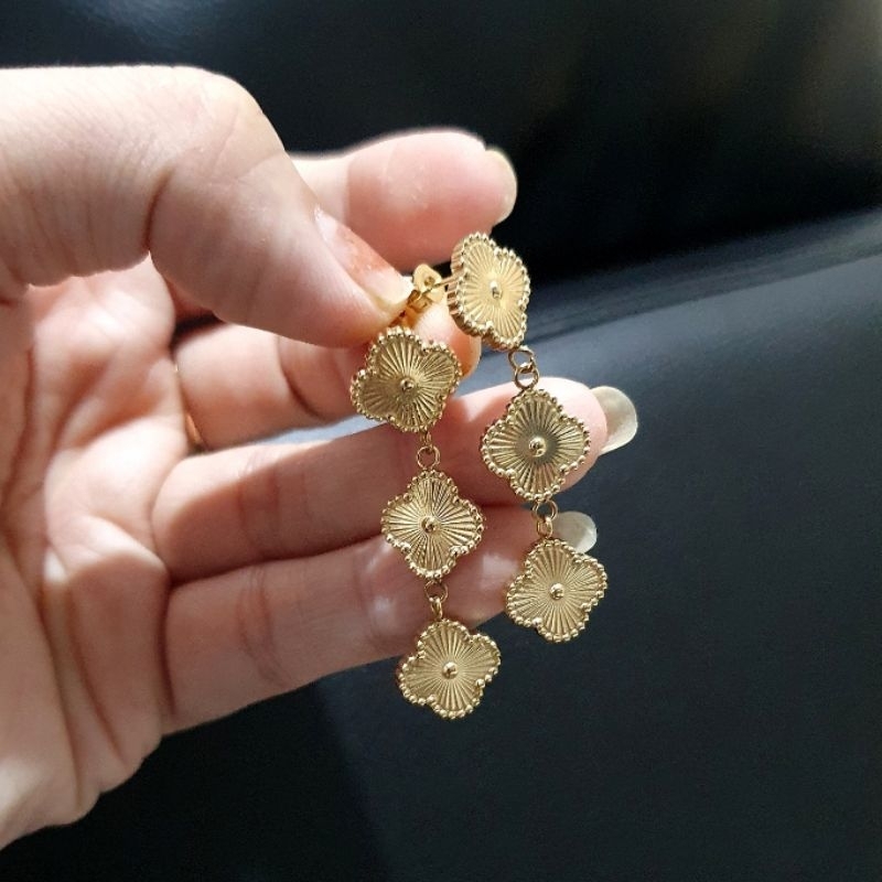 Anting Titanium Asli Gold Motif elv Premium Quality Anti Karat Anti Alergi Anting Stainless steel bb13