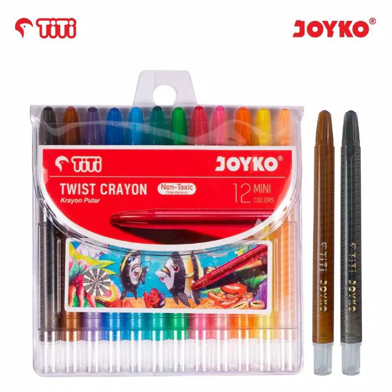 BLESSHOP Crayon Putar 12 Warna Pastel Putar