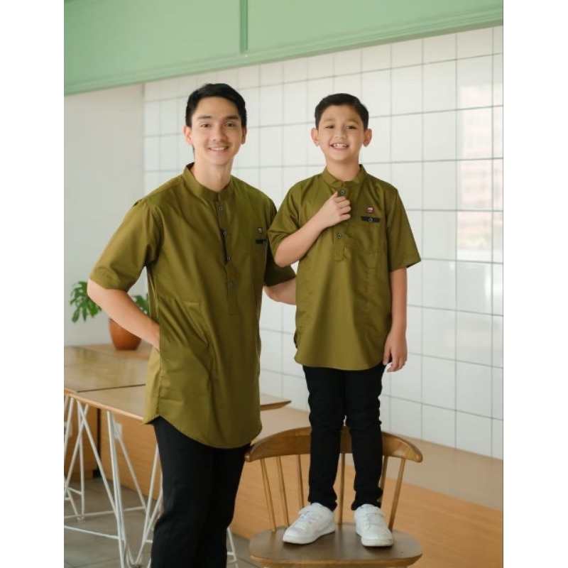 Baju Koko Kurta Couple Ayah Anak Lengan Pendek Original HABIB