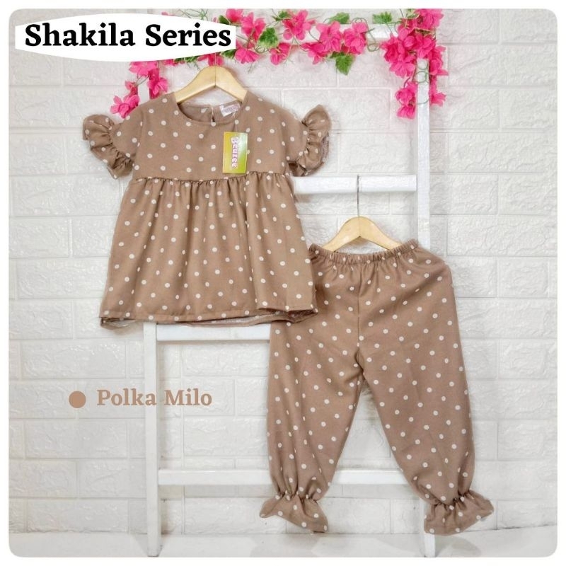 Syakila Series Setelan Baju Anak Perempuan/ Celana Set Baju Motif