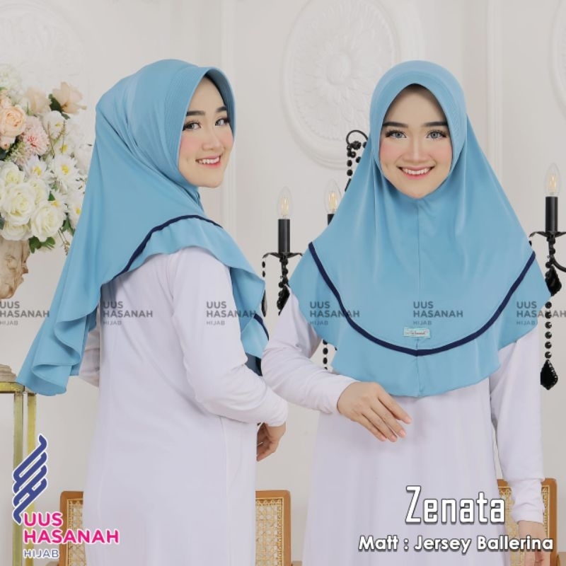 (Uus Hasanah) ZENATA •jilbab instan jersey ballerina•hijab instan pet list