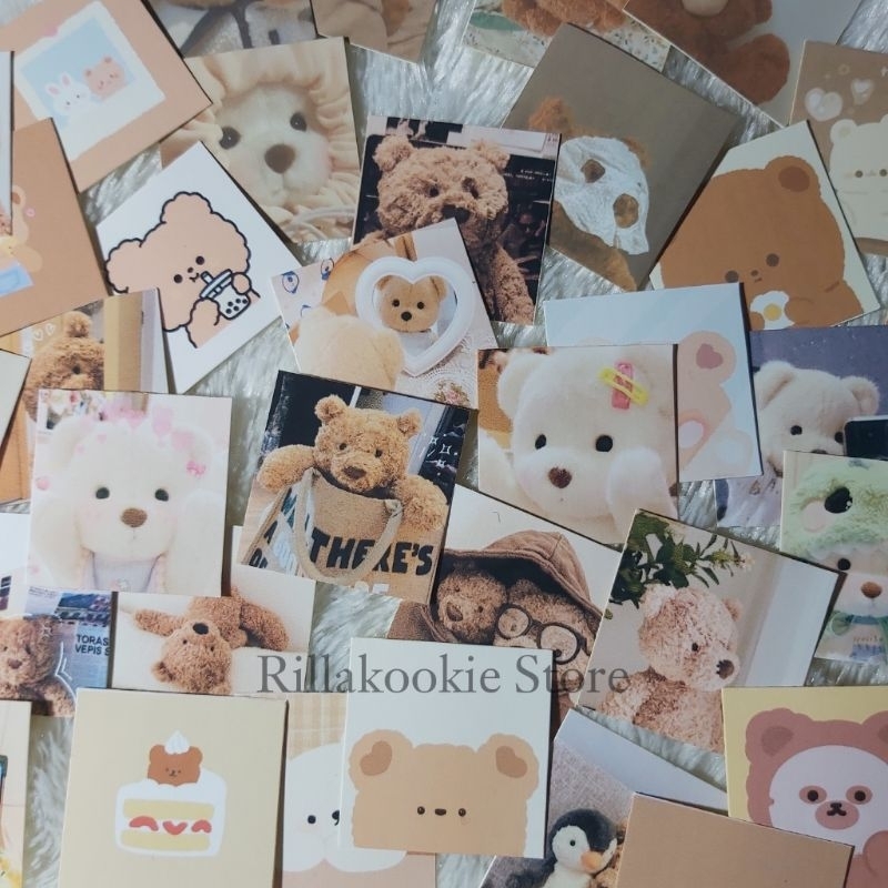 

[MINIM 50 PCS] Stiker Lucu Beruang Cute Bear Random Sticker Murah Aeshetic