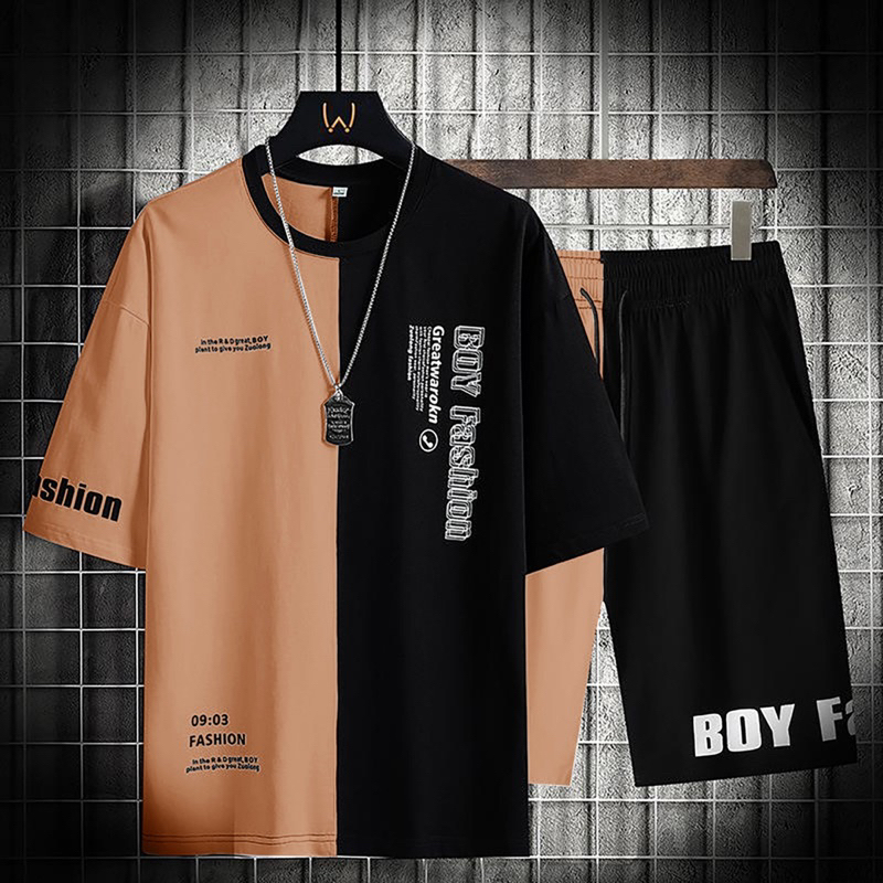 SETELAN KAOS PRIA BOY LENGAN PENDEK 1 SET COWOK DAN CELANA PENDEK SANTAI