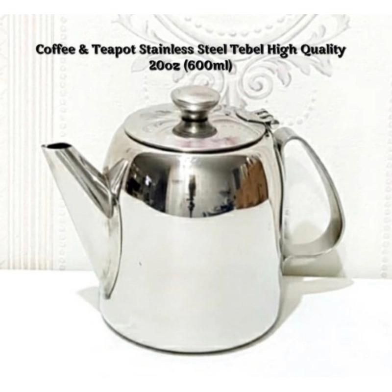 coffee teapot teko stainless tebal high quality 20oz 600ml / teh / kopi