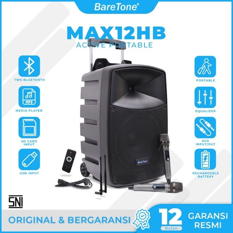 Aktif Speaker Portable Baretone 12inch MAX12HB
