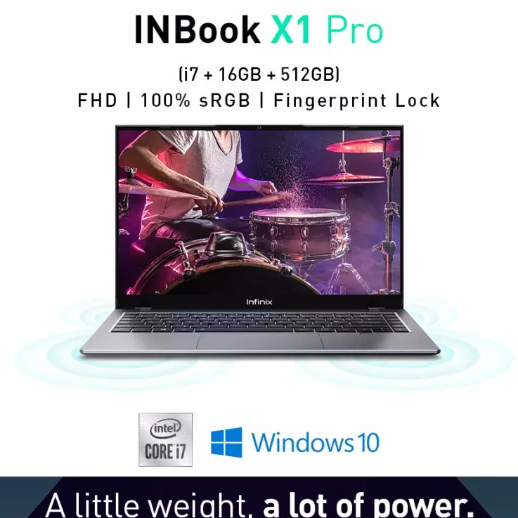 INFINIX Laptop X1 Pro core I7-1065G7 16GB+512GB - Grey