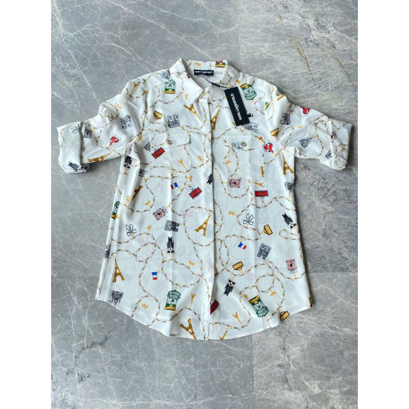 karl lagerfeld cartoon paris icons shirt kemeja