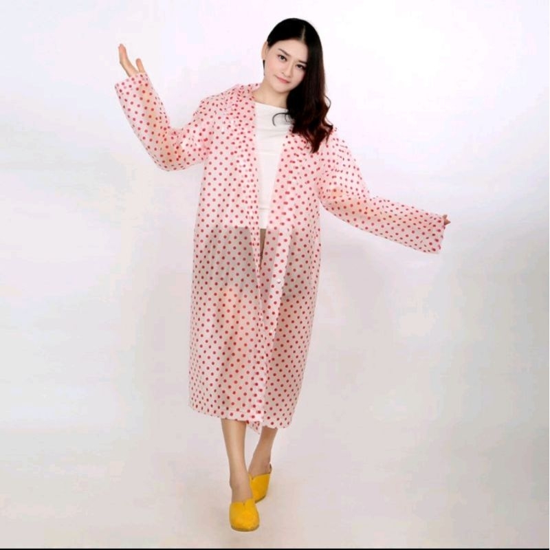 JAS HUJAN PONCO / JAS HUJAN EVA MOTIF POLKADOT ALA KOREA