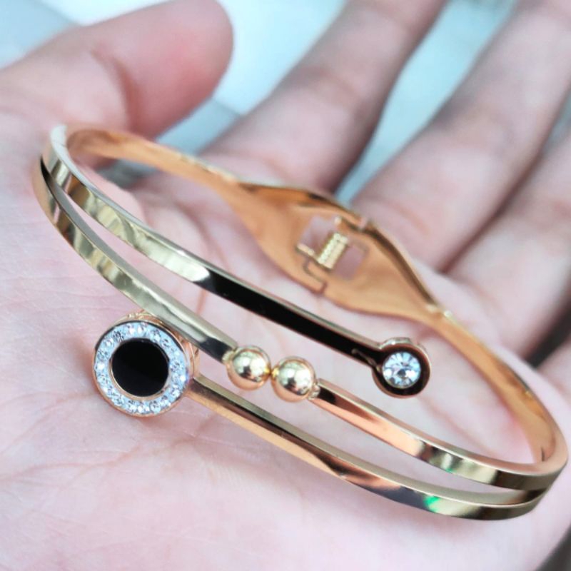 COD Gelang titanium perhiasan wanita anti luntur 015