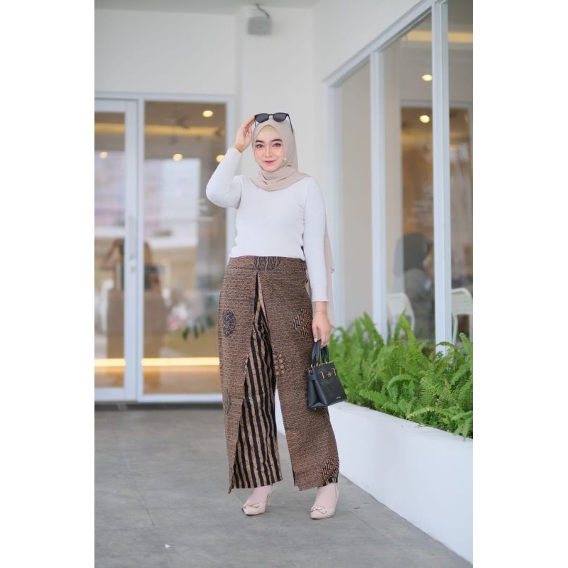 Celana wanita batik murah cantik etnik unik kece pant anak cewek cewe abg perempuan mama muda mama langsing karet layer