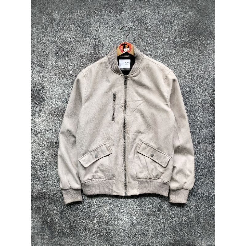 BERSHKA suede bomber jacket