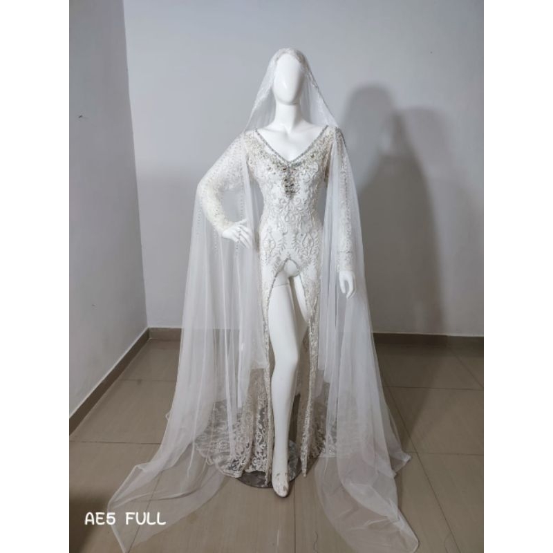 KEBAYA AKAD SLIM DRES JUBAH//KEBAYA MODERN TERBARU/KEBAYA DRES BEREKOR//GAUN  MEWAH //GAUN PENGANTEN // KEBAYA AKAD NIKAH