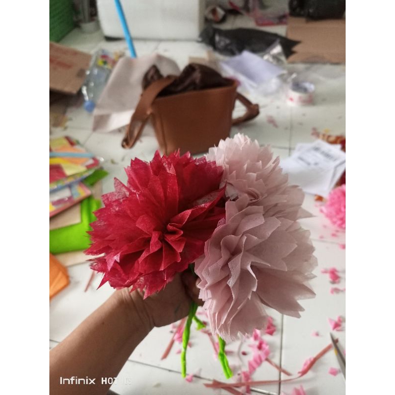 Bunga Dari Kertas Tisu Prakarya Sekolah