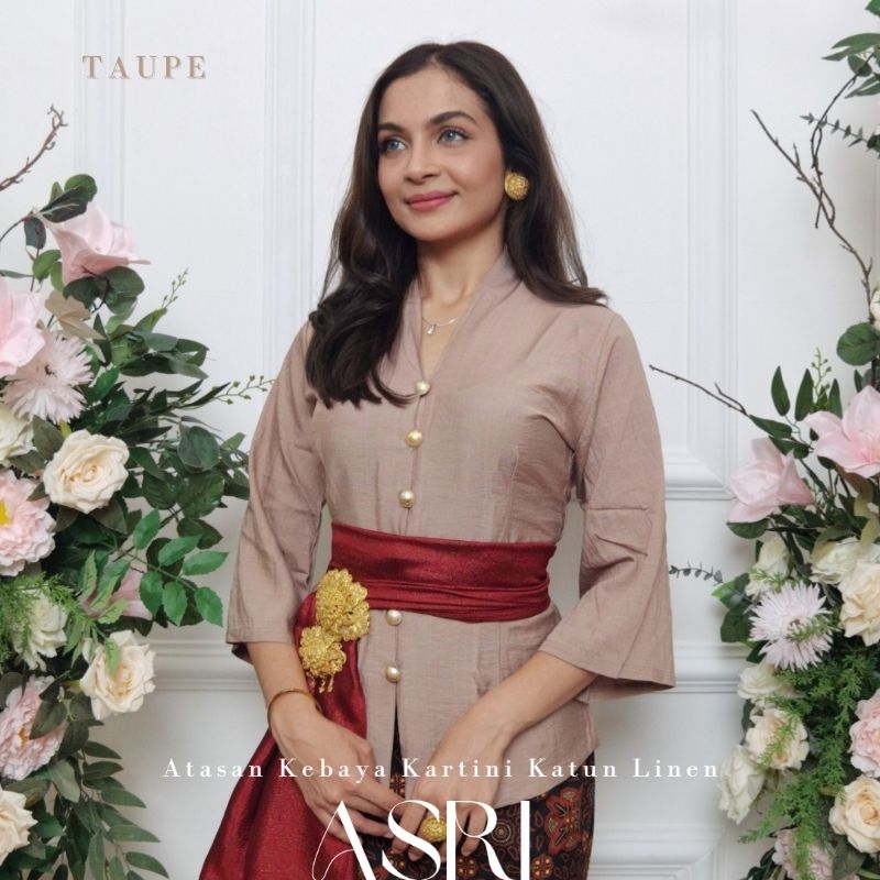 Atasan Kebaya Kartini Katun Linen Lengan Lonceng ASRI