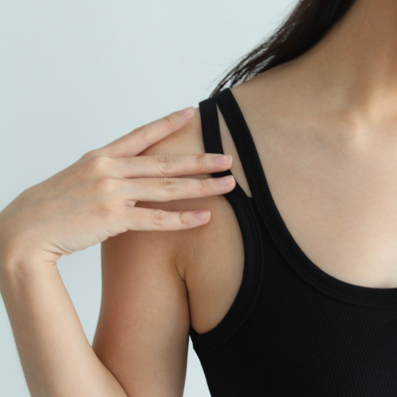 ISLA TOP - SOMA Tanktop Ribbed Knit Long Stretch Atasan Wanita Oval Button Basic Women Top Panjang Kancing Summer Rib Tops