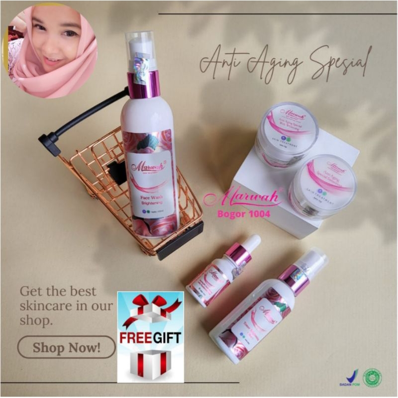 ORIGINAL PAKET ANTI AGING SPECIAL MARWAH / PAKET  DIAMOND AGING SP / ASP / PERAWATAN KULIT FLEK HITA